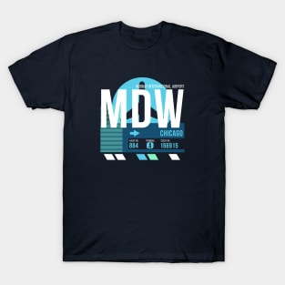 Chicago Midway (MDW) Airport // Sunset Baggage Tag T-Shirt